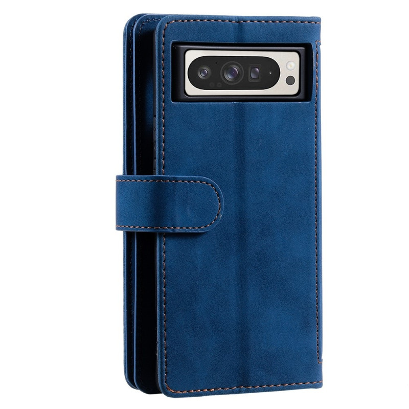 For Google Pixel 10 Pro XL / 9 Pro XL Case Zipper Pocket PU Leather Phone Cover with 9 Card Slots