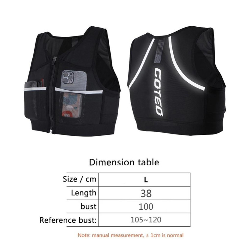 Hydreringsløbevest Reflekterende Sportsbrysttaske Cykelløb Marathon Vandring - L