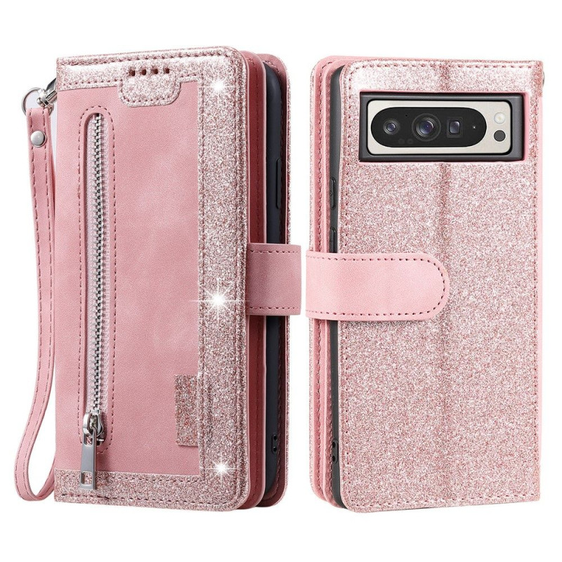 Til Google Pixel 10 Pro XL / 9 Pro XL Deksel med glidelås og 9 kortspor