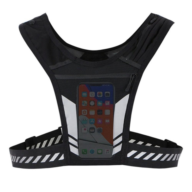 Running Vest Chest Phone Holder Adjustable Reflective Training Workout
