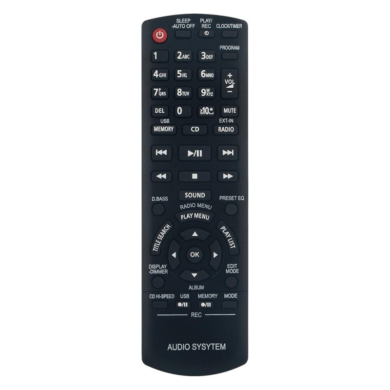 Fjern kontroll utskiftning for N2QAYB000637 for Panasonic Audio Player