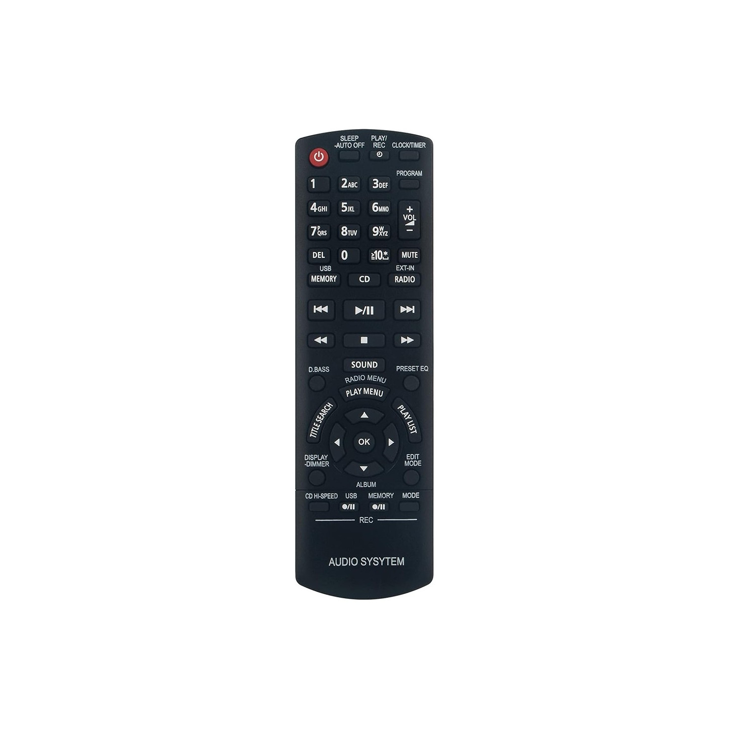Remote Control Replacement for N2QAYB000637 For Panasonic Audio Player