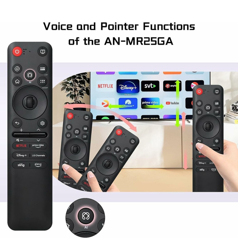 TV:n kaukosäätimen vaihto AKB76046602 MR25GA:lle LG TV:n äänihiiritoiminnolle