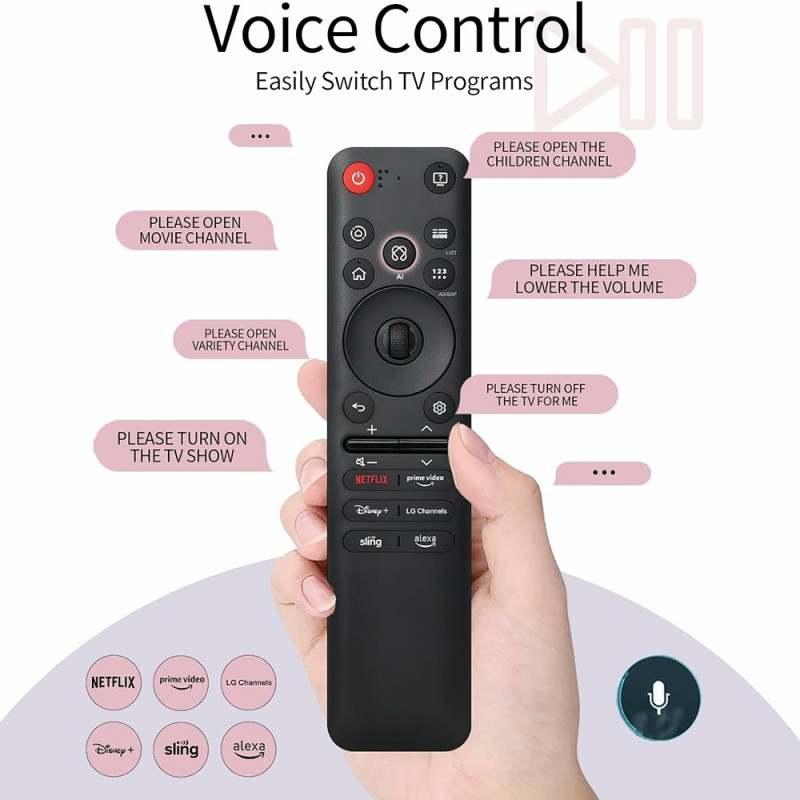 TV fjernbetjening Erstatning til AKB76046602 MR25GA til LG TV med stemmemusfunktion