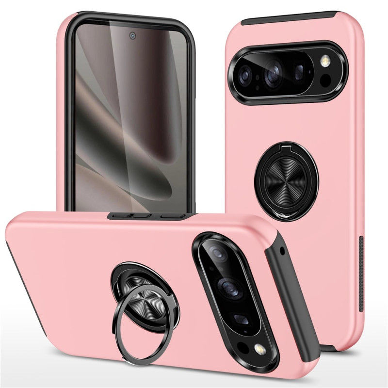 For Google Pixel 10 Pro / Pixel 10 Skal Finger Ring Kickstand Hybrid Case - Pink