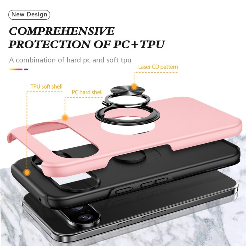 Till Pixel 10 Pro / Pixel 10 Skal Hybrid skal med Finger Ring - Rosa