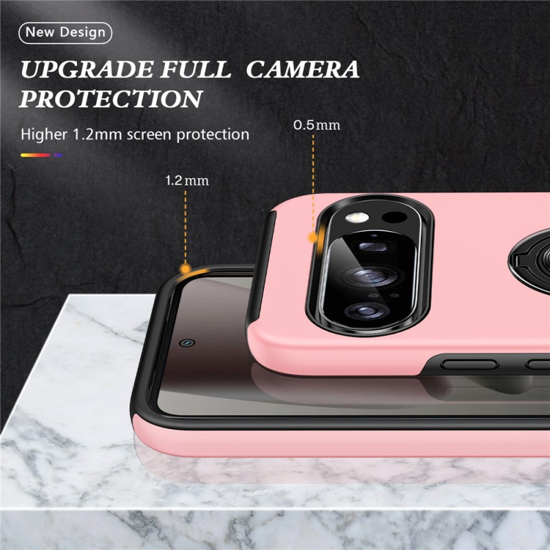 Till Pixel 10 Pro / Pixel 10 Skal Hybrid skal med Finger Ring - Rosa