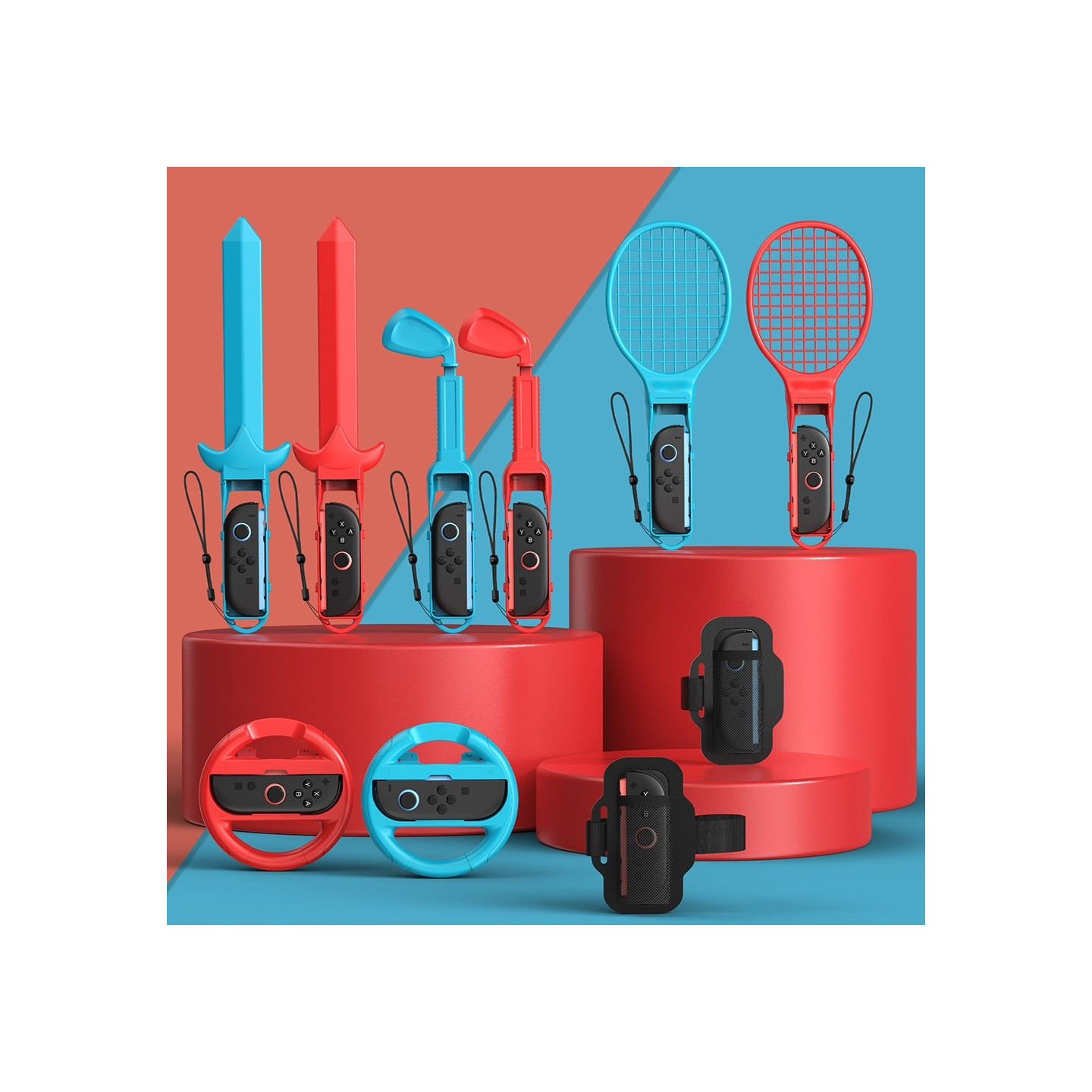 10-in-1 accessory kit compatible with Nintendo Switch / Switch 2 case shell