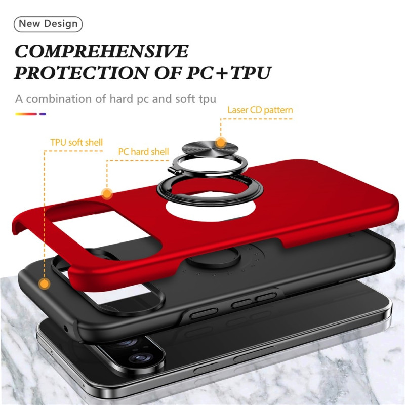 For Google Pixel 10 Pro / Pixel 10 Skal Finger Ring Kickstand Hybrid Case - Red