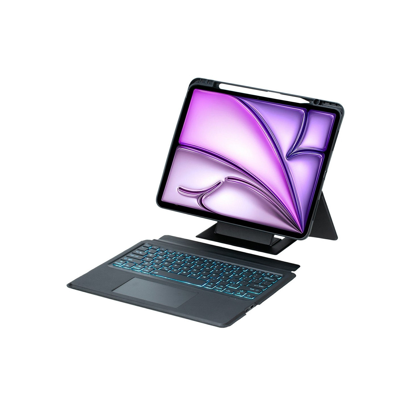 Bluetooth-tangentbord (US) för iPad Air 13 (2025) / (2024) / iPad Pro 12.9 (2022) / (2021) / (2020) / (2018) Stand Case