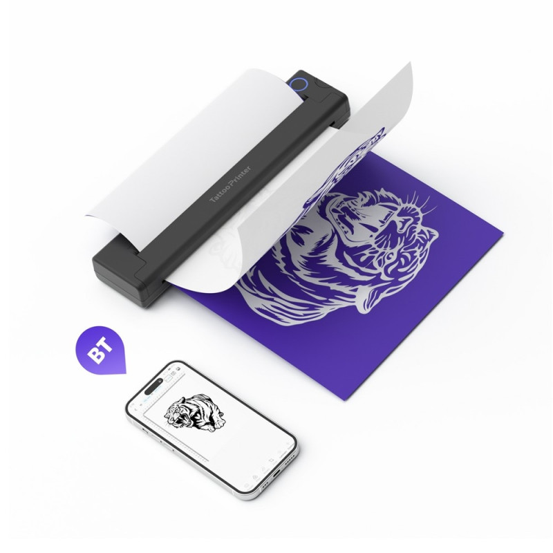 A46 kannettava minitulostin langaton BT-lämpötatuointitulostin 10 kpl paperilla