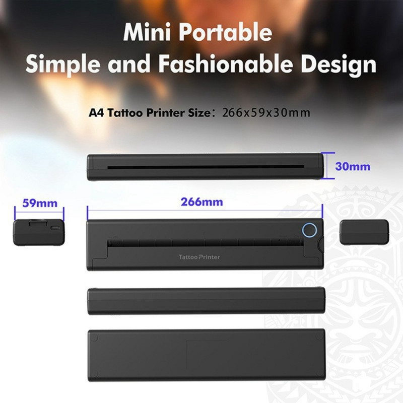 A46 Portable Mini Printer Wireless BT Thermal Tattoo Printer with 10pcs Paper