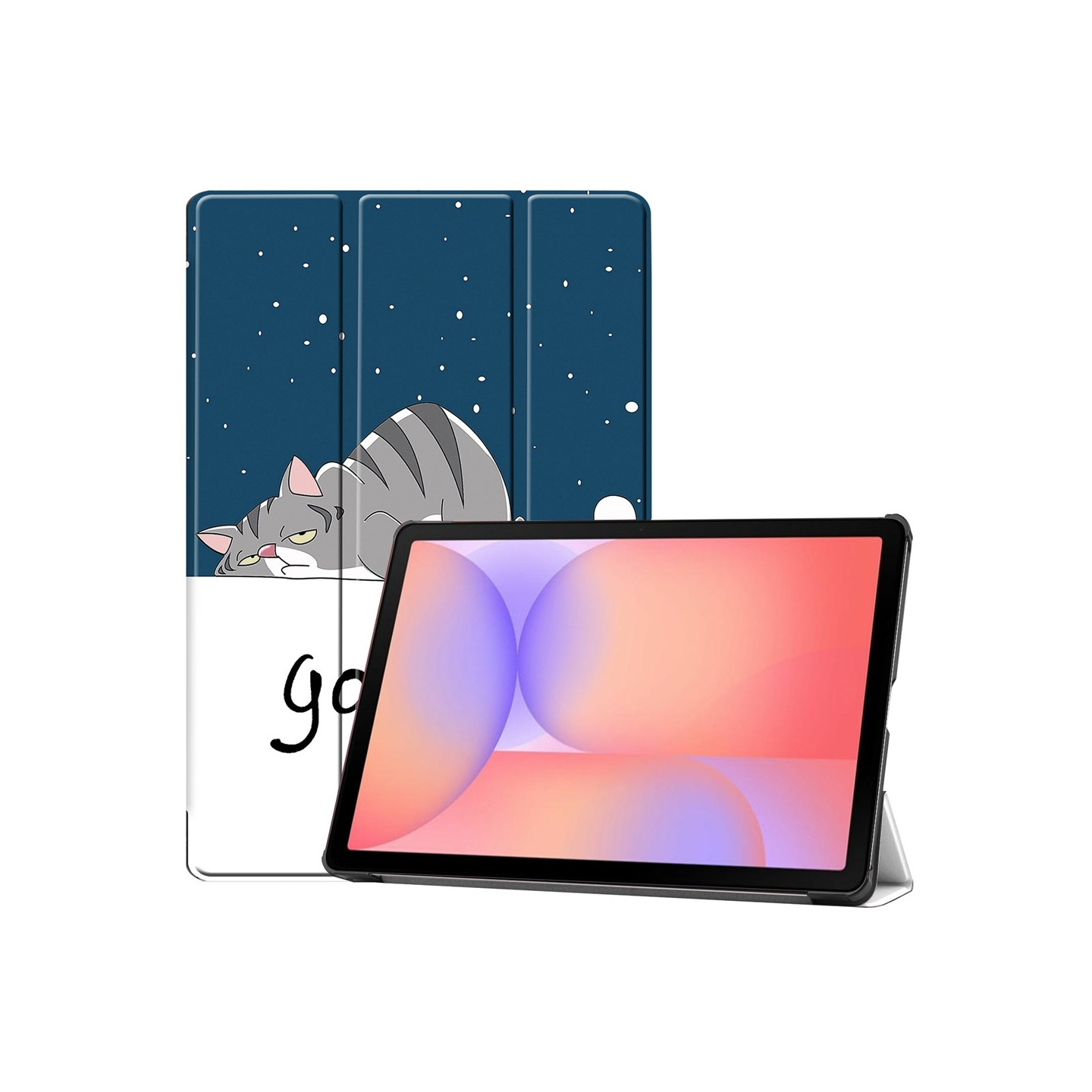 For Samsung Galaxy Tab S10 Lite / S10 FE / S9 FE Deksel med Mønster og Stativ - Cat