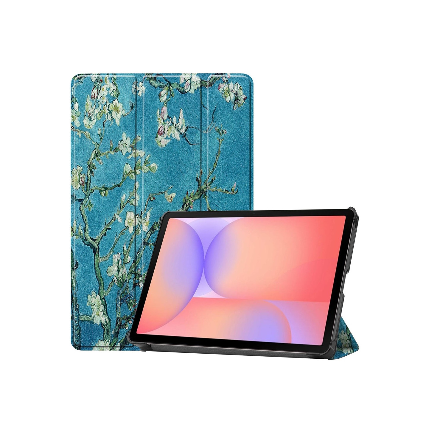 Til Samsung Galaxy Tab S10 Lite / S10 FE / S9 FE Etui med Mønster og Stativ - Apricot