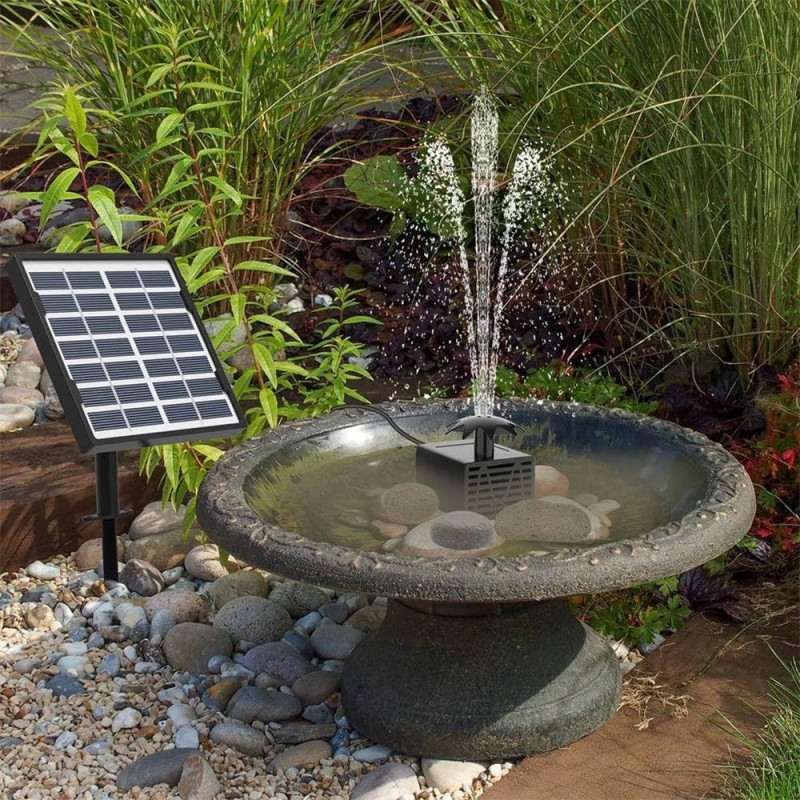 Solar Powered Fountain 55 cm Spray Height Pond Water Circulation Pump for Garden