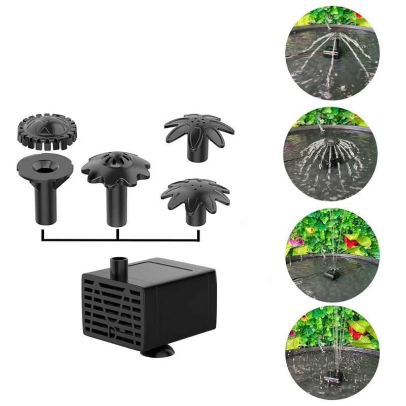 Soldrevet springvand 55 cm sprøjtehøjde vandcirkulationspumpe til havedam
