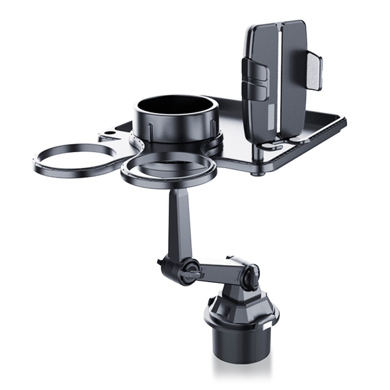 Multifunctional Mobile Phone Holder Mounting Bracket Food Tray Double Cup Holder