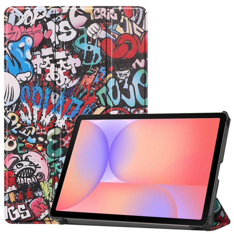 För Samsung Galaxy Tab S10 Lite / S10 FE / S9 FE Fodral med Mönster och Stativ - Graffiti