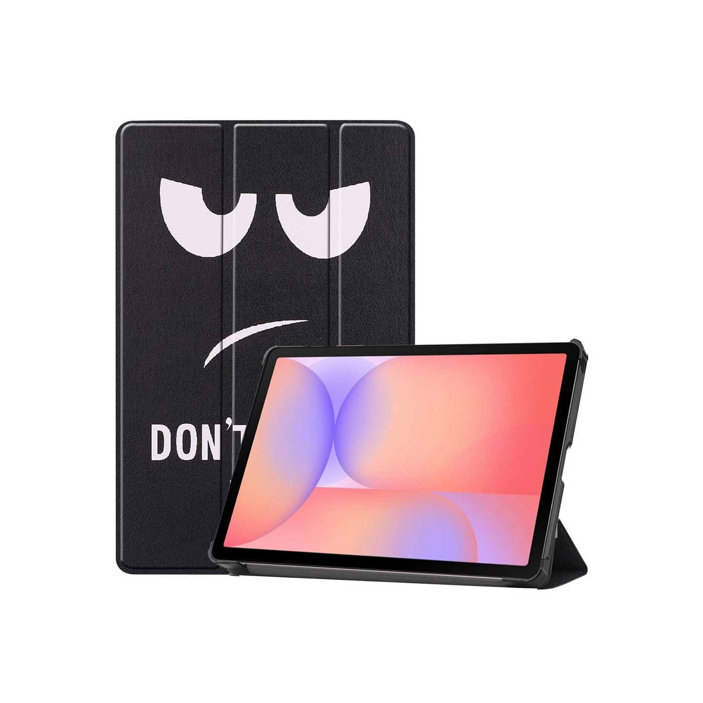 Til Samsung Galaxy Tab S10 Lite / S10 FE / S9 FE Etui med Mønster og Stativ - Don't Touch Me