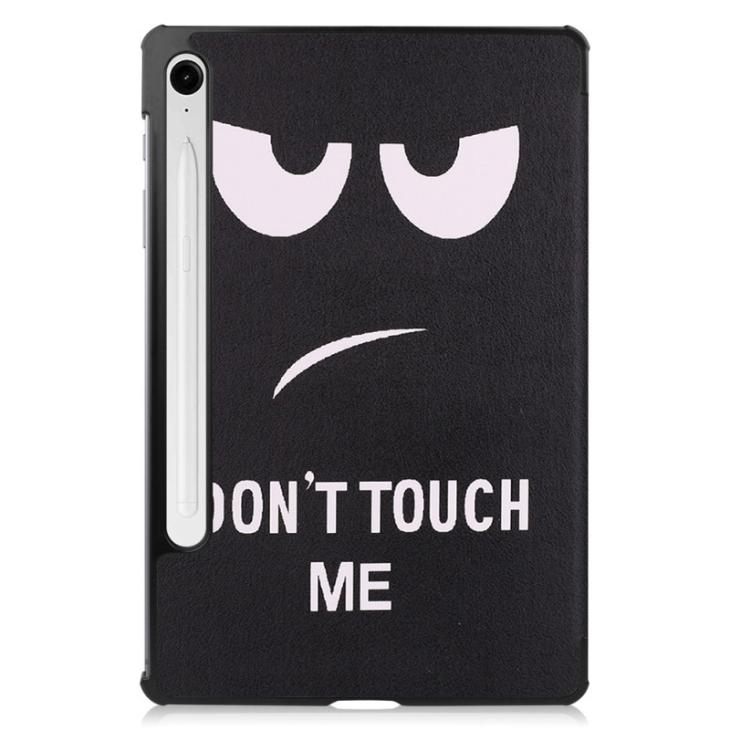 Samsung Galaxy Tab S10 Lite / S10 FE / S9 FE Kotelo Kuvioilla ja Jalustalla - Don't Touch Me