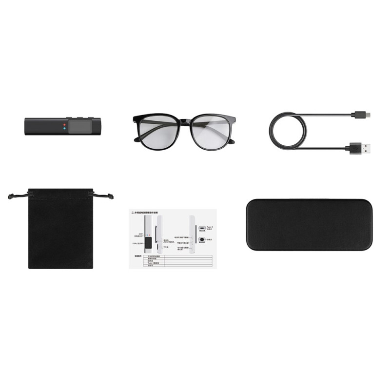 Brille Kamera IPS Førstepersons WiFi-app 2.7K Ultra HD-videooptager + 32GB