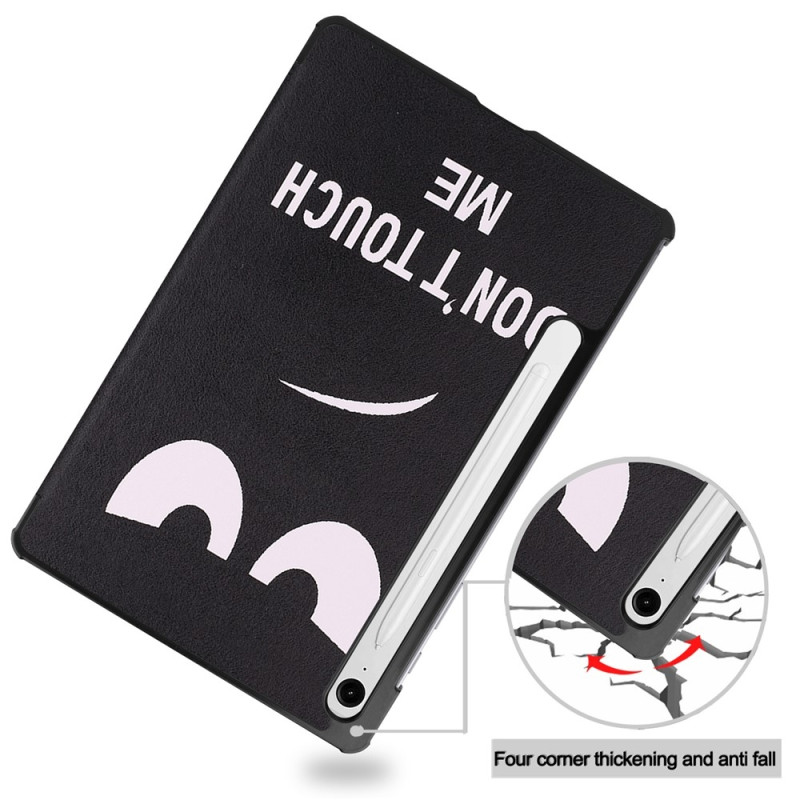 For Samsung Galaxy Tab S10 Lite / S10 FE / S9 FE Case with Pattern and Stand - Don't Touch Me