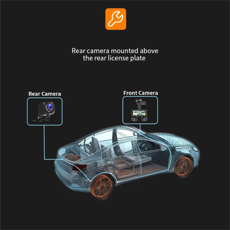 Car Camera WiFi 4 Channel 2K Night Vision Quad Lens Car DVR GPS Module Step Down Cable