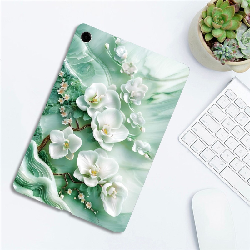 For Samsung Galaxy Tab A11+ Etui Mønstertrykk Slankt TPU Beskyttende Nettbrettetui Jade