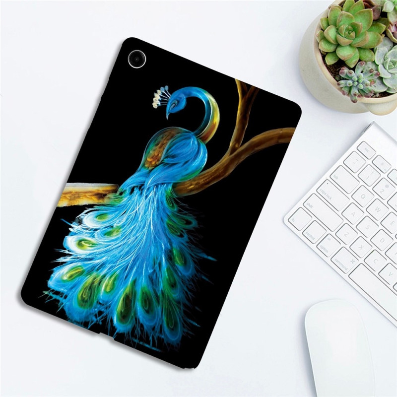 For Samsung Galaxy Tab A11+ Etui Mønstertrykk Slankt TPU Beskyttende Nettbrettetui Peacock