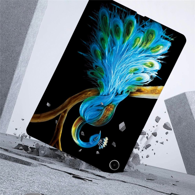 For Samsung Galaxy Tab A11+ Etui Mønstertrykk Slankt TPU Beskyttende Nettbrettetui Peacock