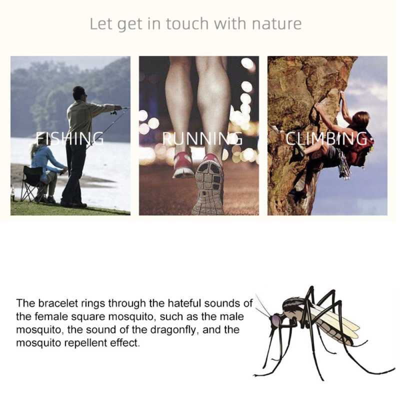 DIROSE F1 Mosquito Repellent Bracelet Ultrasonic Chemical-free Insect Repellent