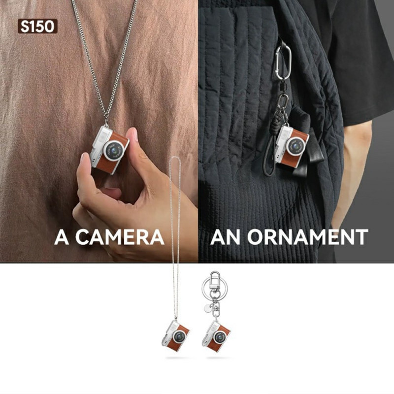 Portable Mini Camera 0.96" IPS Screen 1080p HD Video Recorder Necklace Retro Camera