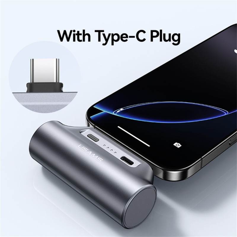 USAMS Mini Powerbank 3000mAh USB-C Portable Charger Emergency Charger