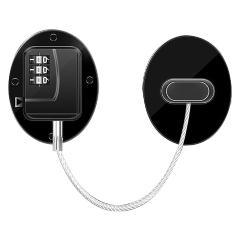 Refrigerator Window Child Safety Password Lock Drawers Cupboard Door Oval Black