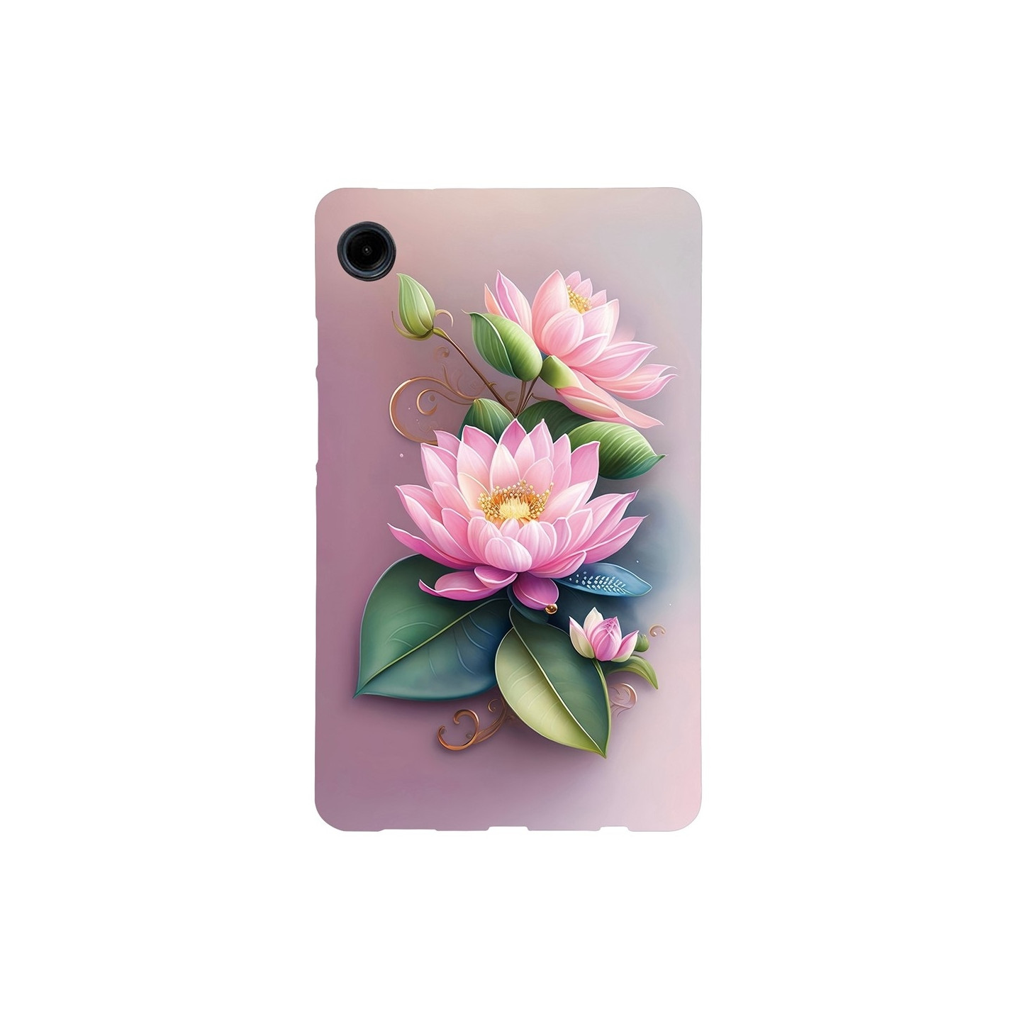 For Samsung Galaxy Tab A11 / A9 Case Pattern Printing Slim TPU Protective Tablet Cover Lotus