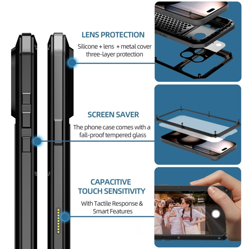 Heavy Duty Robust Hybrid Cover Shell + hærdet glas til iPhone 17 Pro Max