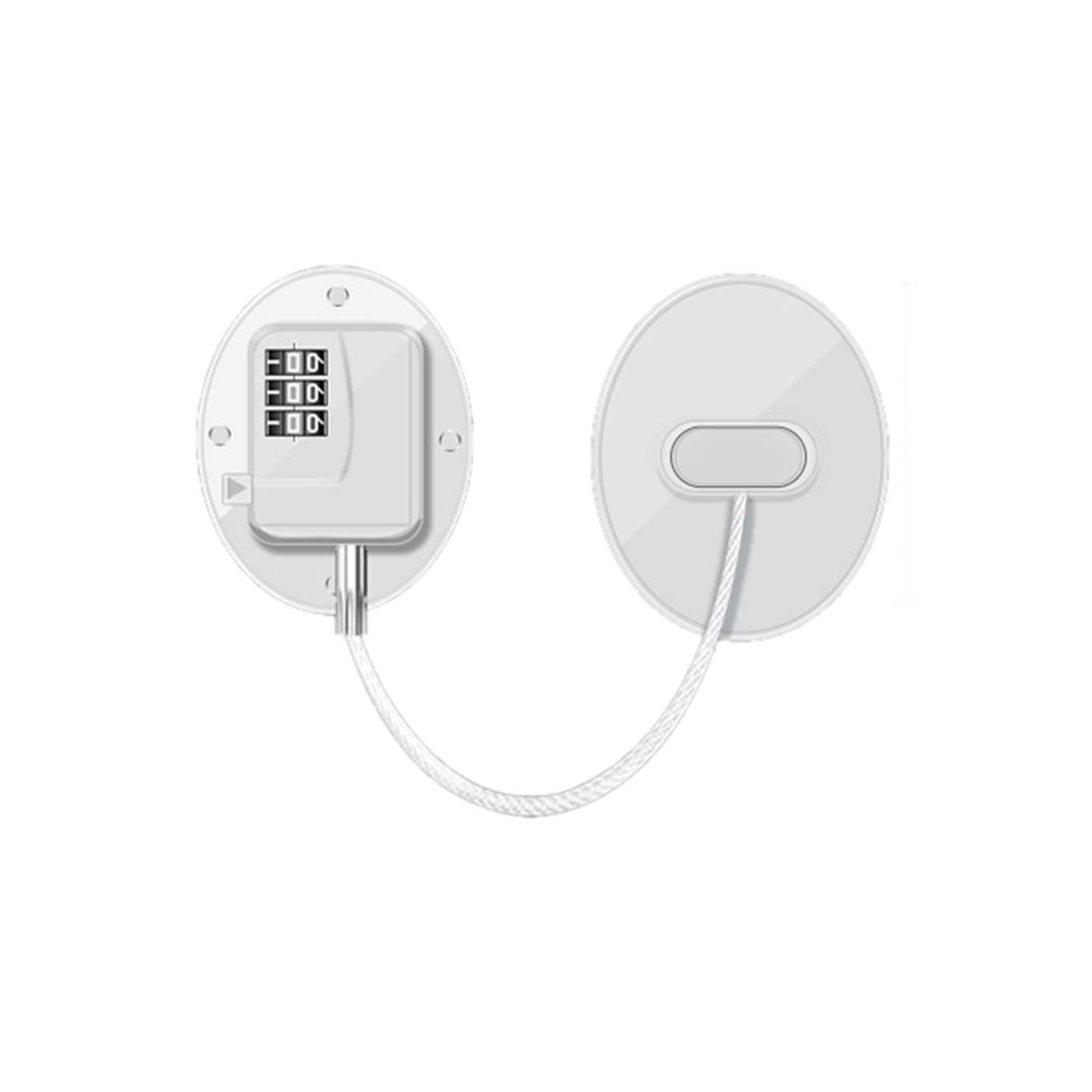 Refrigerator Window Child Safety Password Lock Drawers Cupboard Door Oval White