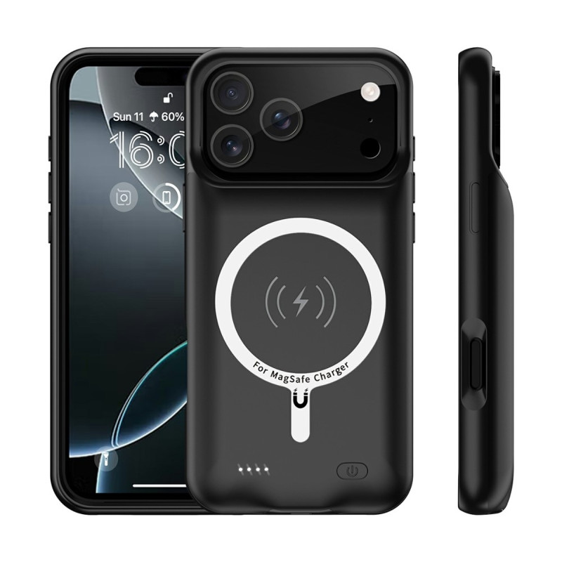 För iPhone 17 Pro Max 6000mAh Uppladdningsbart Batteri Skal Laddningsfodral Powerbank