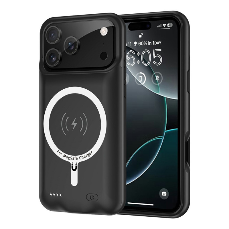 För iPhone 17 Pro Max 6000mAh Uppladdningsbart Batteri Skal Laddningsfodral Powerbank