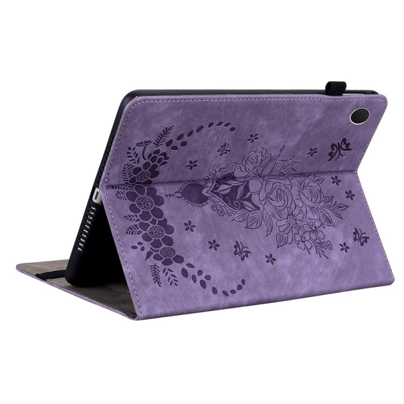 For Samsung Galaxy Tab A11 Case Cover Rose Flower Imprint - Purple