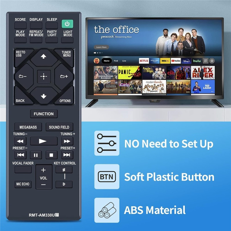 Udskiftning af fjernbetjening RMT-AM330U til Sony Home Audio System