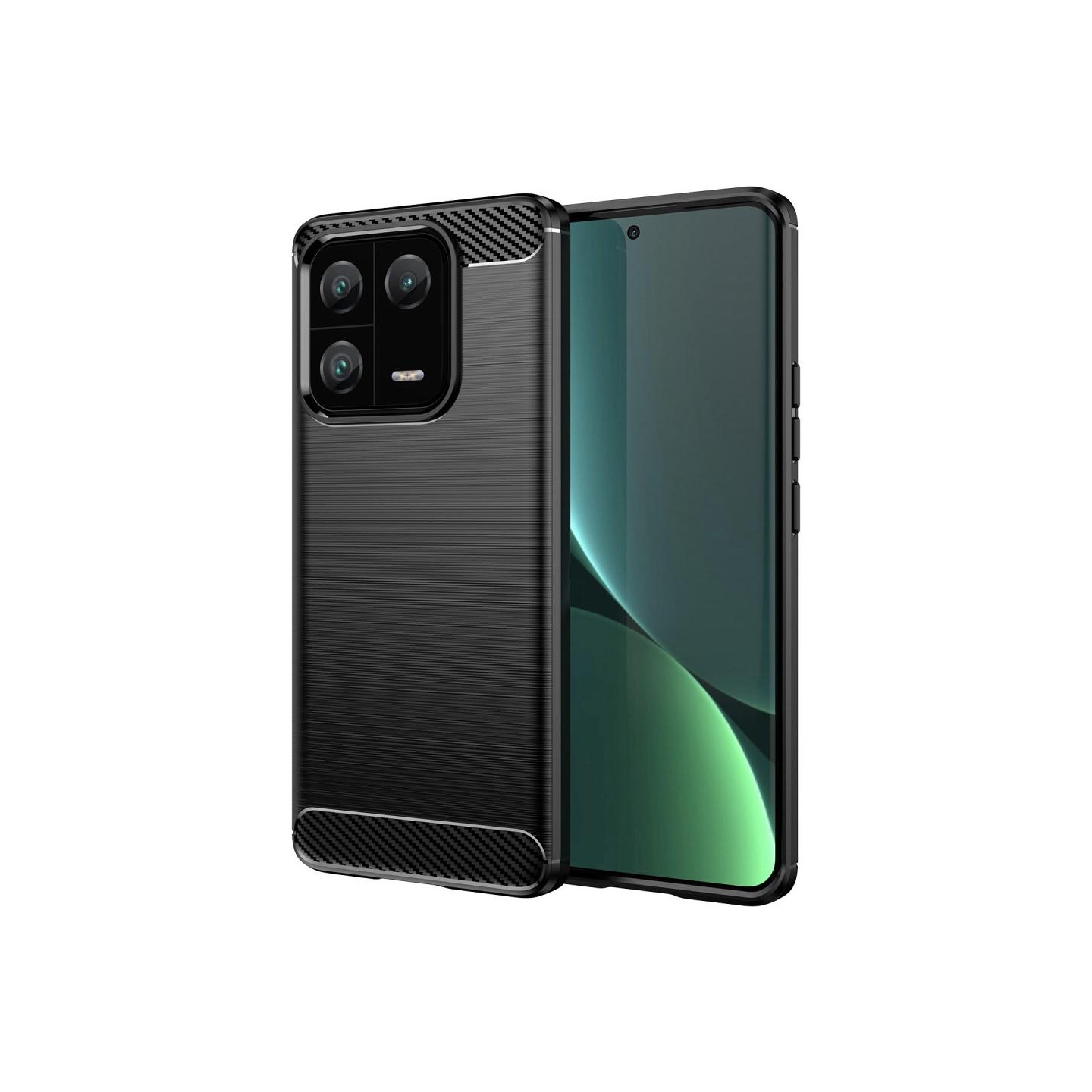 For Xiaomi 13 Pro 5G Carbon Fiber TPU Phone Kansi Suojakuori - Musta