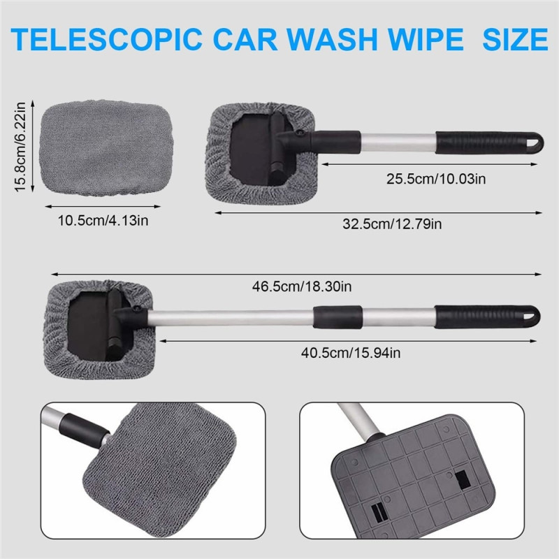 32.5-46.5 cm window cleaner handle microfiber cloth cleaning car window cleaner