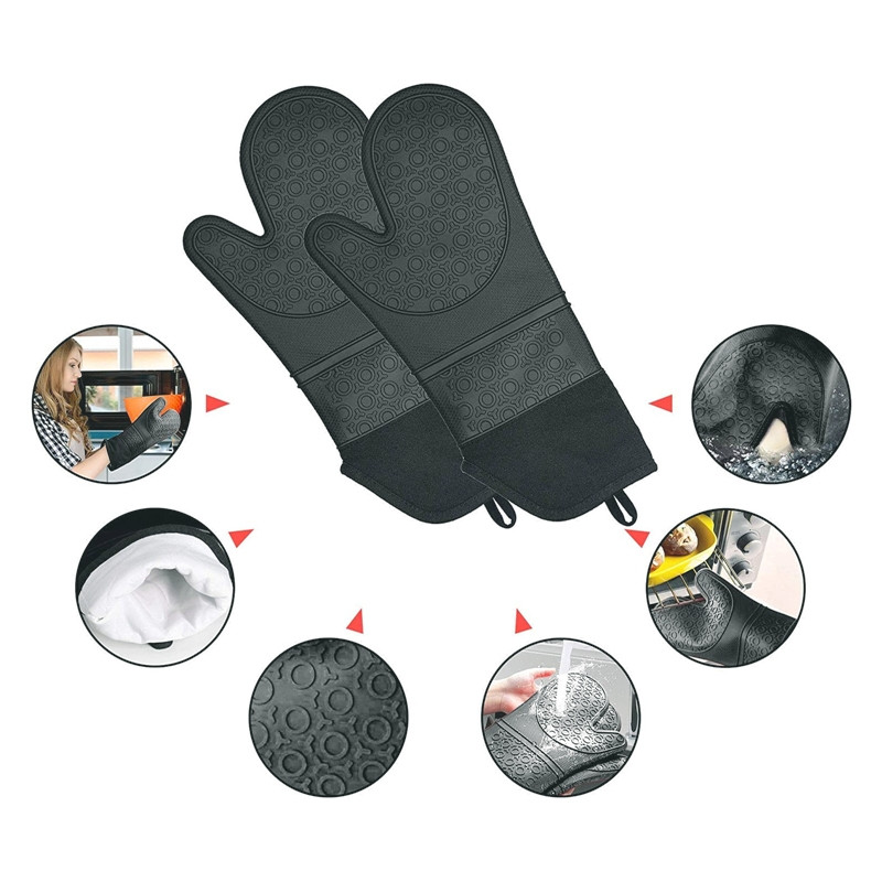 Oven mitts pot holders heat resistant with gloves and pot holders for heating pad