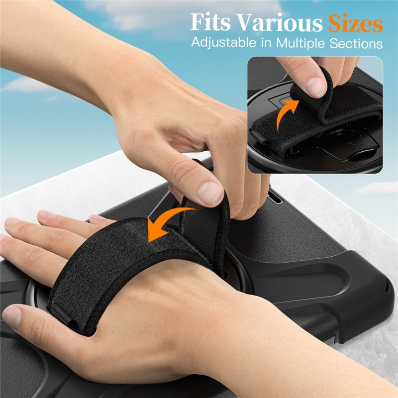 For Lenovo Tab One Case with Rotating Stand PC+Silicone Hand Strap Tablet Protection