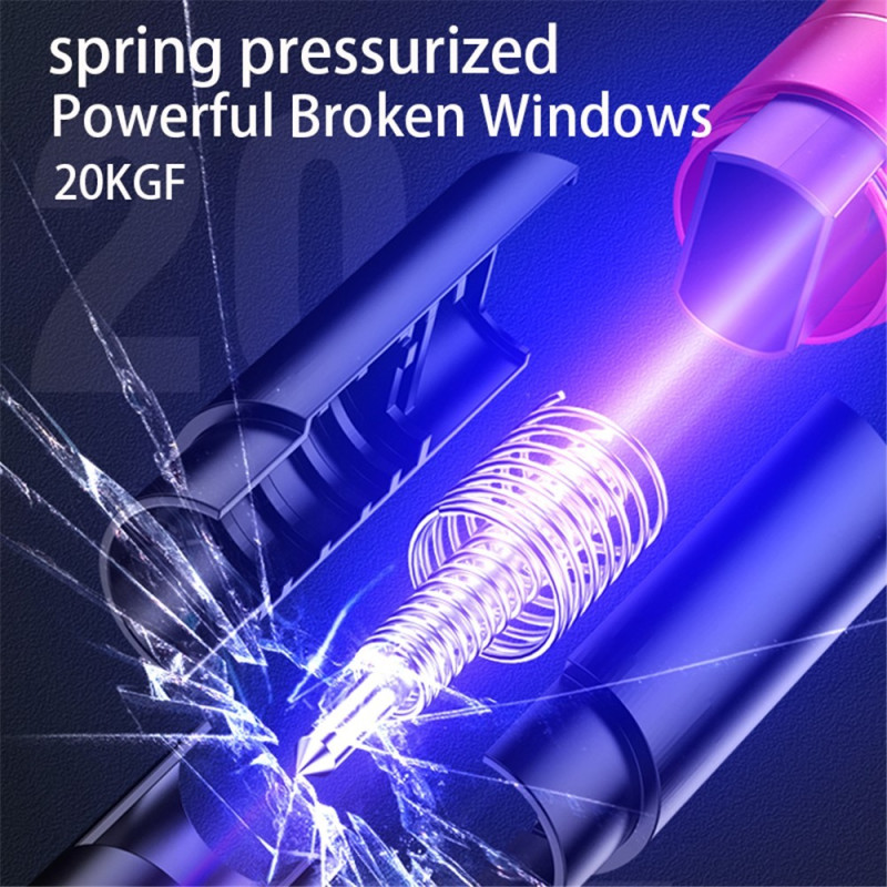 Til bil 2-i-1 sikkerhedshammer + sikkerhedsseleskærer flugthammer