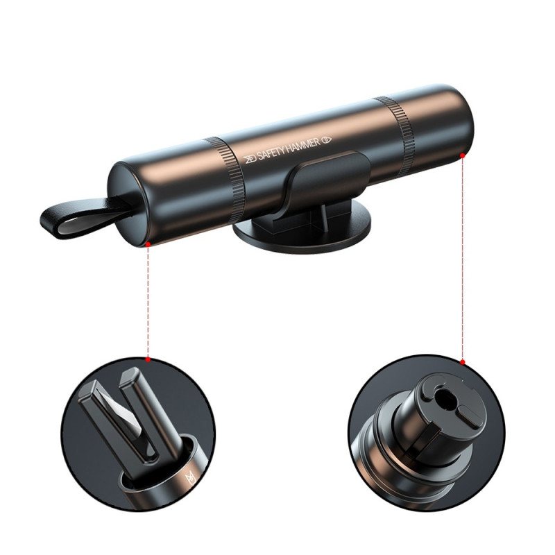 For car 2-in-1 safety hammer + seat belt cutter escape hammer