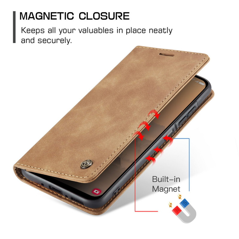 CASEME Retro Wallet Case for Samsung Galaxy A17 - Brown