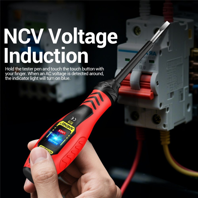 Voltage Tester Detect Phase/Neutral Wire Continuity Test NCV Light Slotted