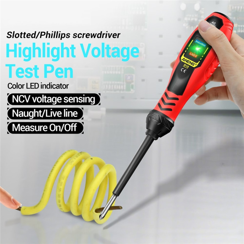 Voltage Tester Detect Phase/Neutral Wire Continuity Test NCV Light Phillips